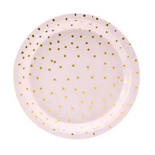 Pratos Rosa Claro Bolinhas